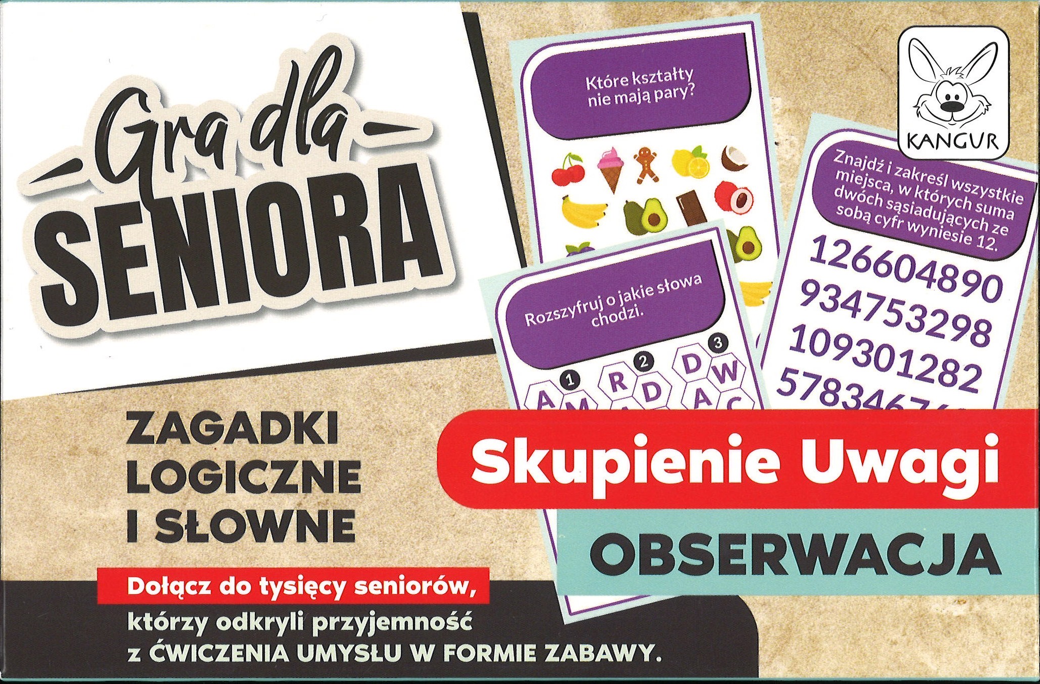 Skupienie uwagi. Obserwacja : gra dla seniora